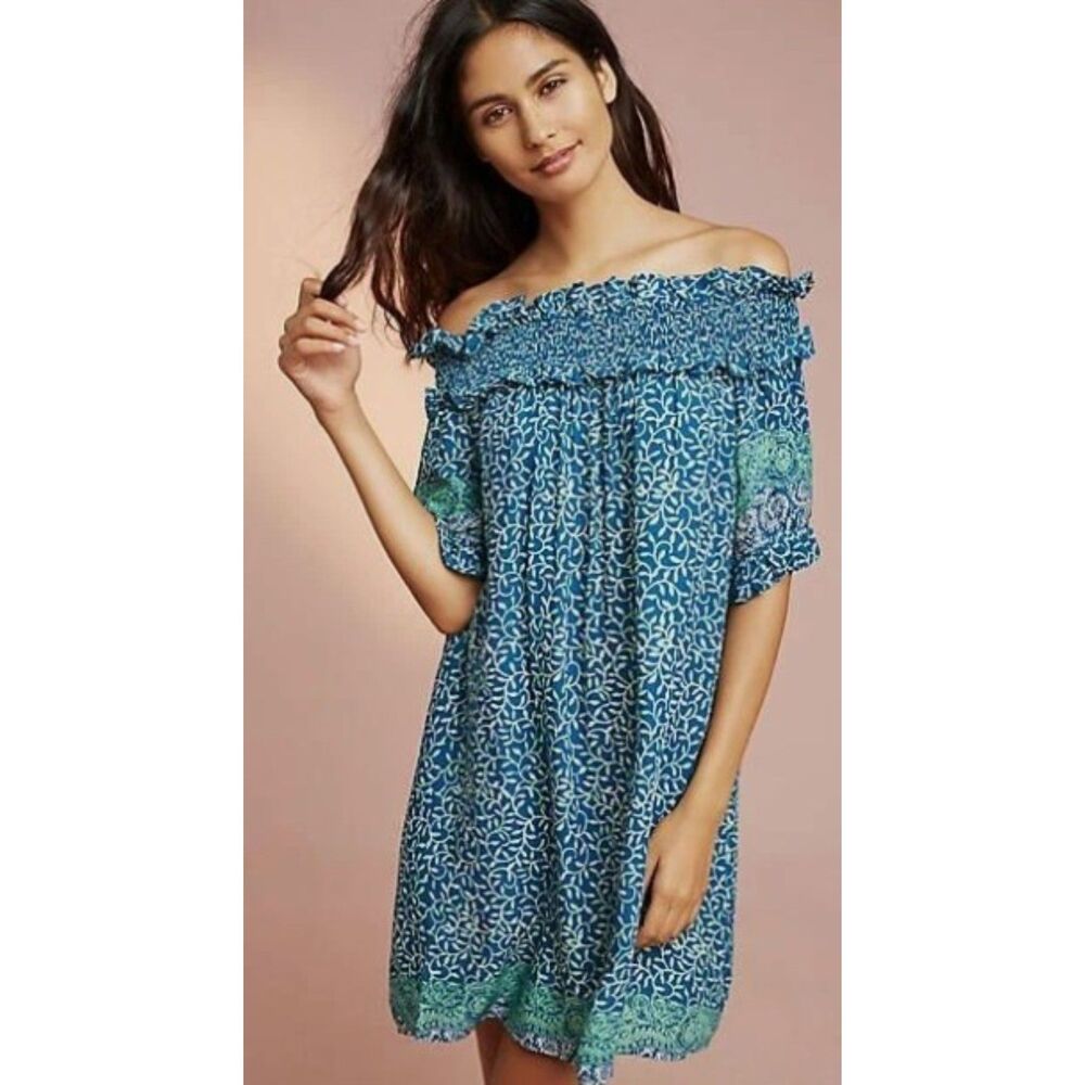 Nat Natalie Martin Pilar Off-Shoulder Dress Casual Beach Cover Up Lightweight